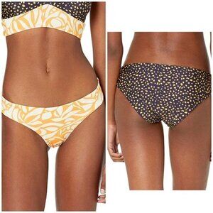 New Maaji Reversible Swim Bikini Bottoms Tropical Orange or Spotted Navy Sz S